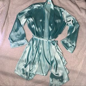 Light blue silk robe